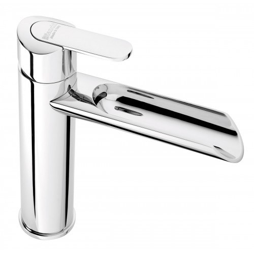 Single lever basin mixer intermediate with long spout and 1”1/4 pop-up waste